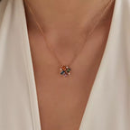 Jolly 1.38 CT Multicolor Sapphire and Diamond Rose Gold Necklace