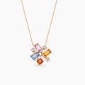 Jolly II 1.22 CT Multicolor Sapphire and Diamond Rose Gold Necklace