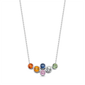 Joy 2.60 CT Multicolor Sapphire White Gold Necklace