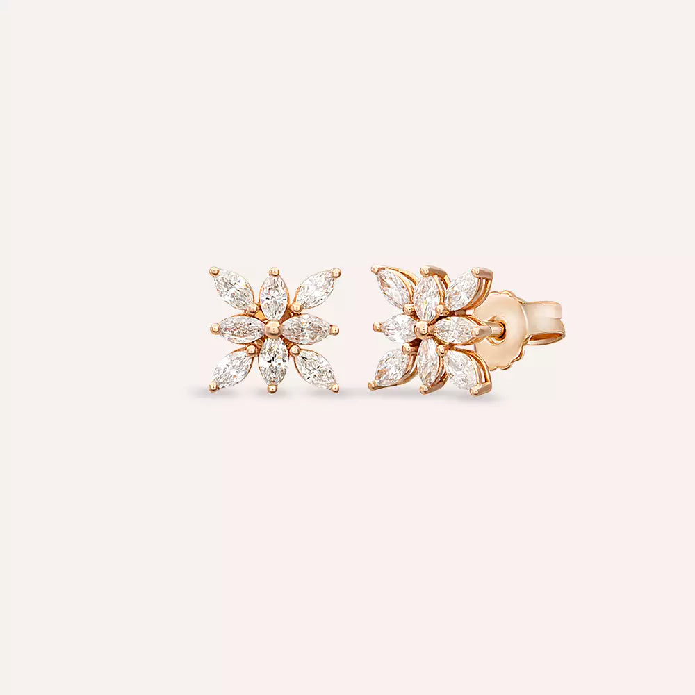 Juno Diamond Rose Gold Earrings