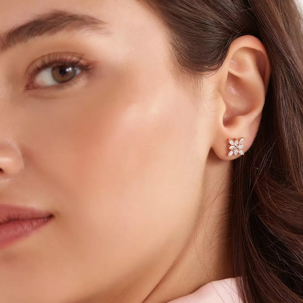 Juno Diamond Rose Gold Earrings