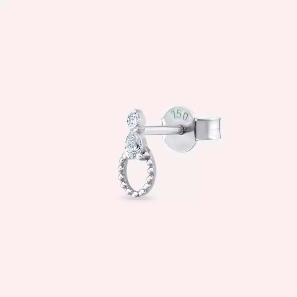 Kalei Diamond White Gold Single Earring