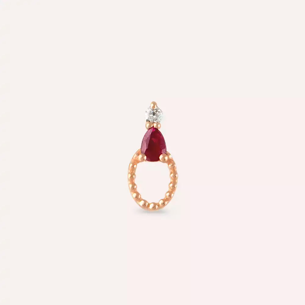 Kalei Ruby and Diamond Rose Gold Piercing
