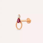 Kalei Ruby and Diamond Rose Gold Piercing