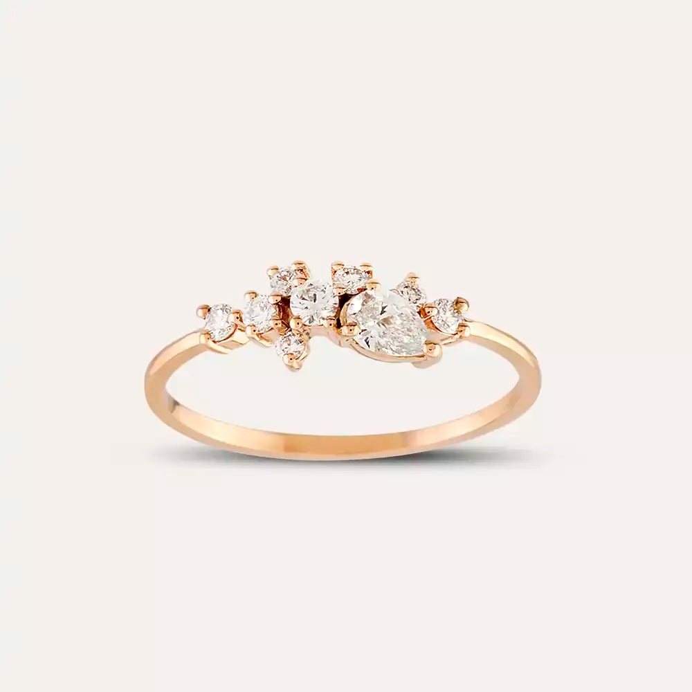 Rina 0.46 CT Diamond Rose Gold Ring