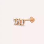 Knit Pırlanta Taşlı Rose Altın Piercing
