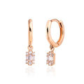 14K Rose Gold Baguette Earrings