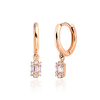 14K Rose Gold Baguette Earrings