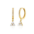 14 Karat Gold Pearl Stone Earrings