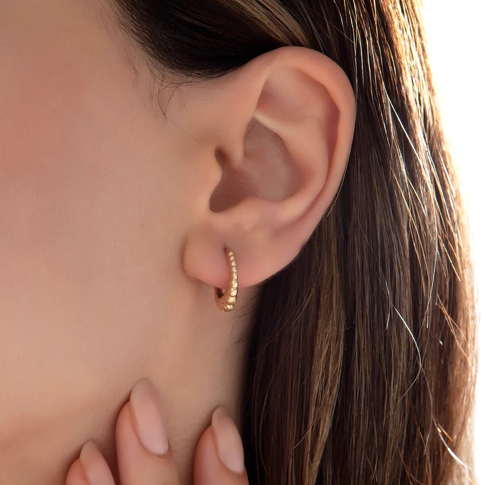 14K Gold Rose Earrings