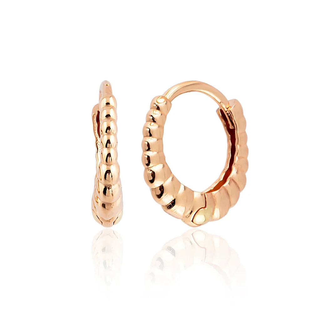 14K Gold Rose Earrings