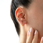 14K Rose Gold Diagonal Earrings