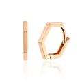 14K Rose Gold Diagonal Earrings