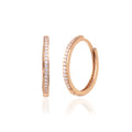 14K Rose Gold Stone Hoop Earrings