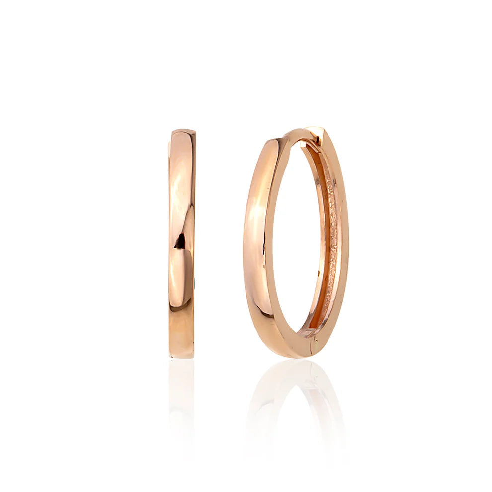 14K Gold Rose Hoop Earrings