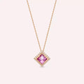 Kyra Pink Sapphire and Diamond Rose Gold Necklace