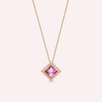 Kyra Pink Sapphire and Diamond Rose Gold Necklace