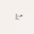 L Letter White Gold Single Earring with Diamond