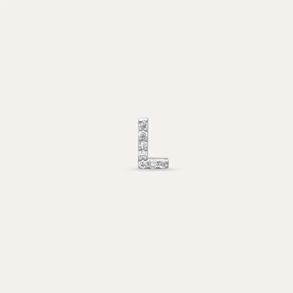 L Letter Diamond Studded Rose Gold Piercing