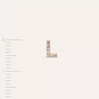L Letter Diamond Rose Gold Single Earring