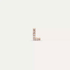 L Letter Diamond Rose Gold Single Earring