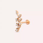 Laurel Pırlanta Taşlı Rose Altın Piercing