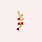 Laurel Yellow and Red Sapphire Rose Gold Piercing