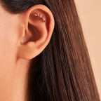 Laurel Yellow and Red Sapphire Rose Gold Piercing