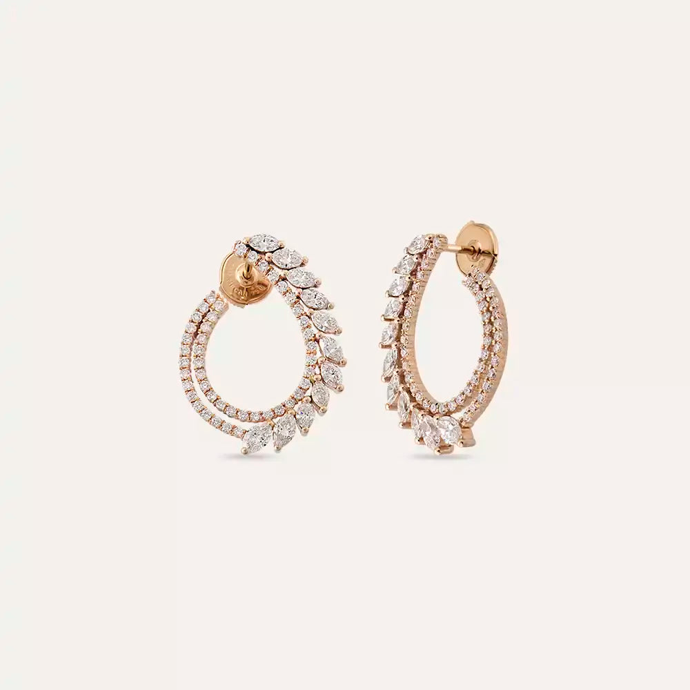 Leavi Diamond-Accented Rose Gold Earrings