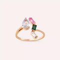 Arte 1.45 CT Multicolor Sapphire and Diamond Rose Gold Ring