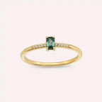 Lena Green Sapphire and Diamond Yellow Gold Ring