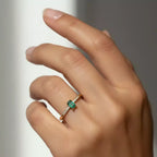 Lena Green Sapphire and Diamond Yellow Gold Ring