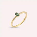 Lena Green Sapphire and Diamond Yellow Gold Ring