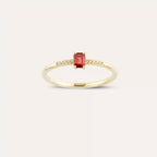Lena Orange Sapphire and Diamond Yellow Gold Ring