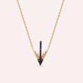Luvia II Black Diamond Rose Gold Necklace