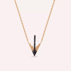 Luvia II Black Diamond Rose Gold Necklace