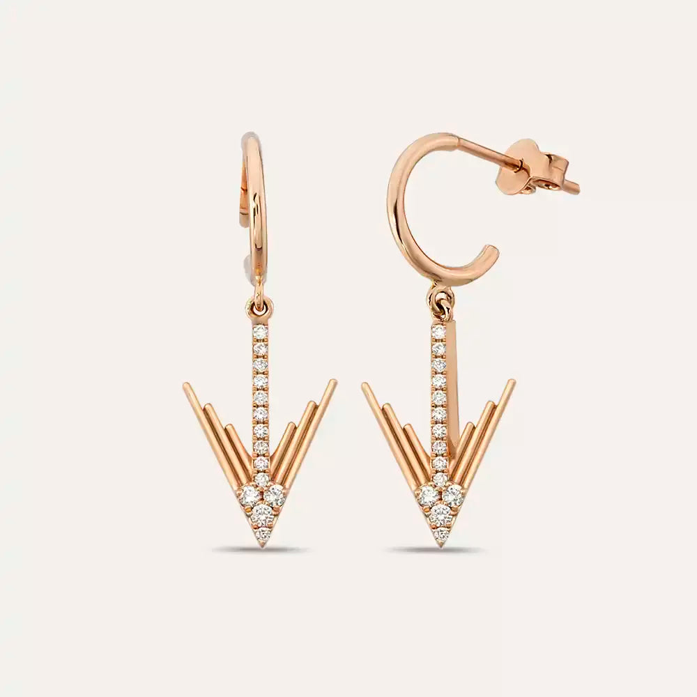Luvia Diamond-Studded Rose Gold Earrings