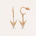 Luvia Diamond-Studded Rose Gold Earrings