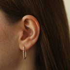 Ligne Pear Cut Diamond Rose Gold Earrings