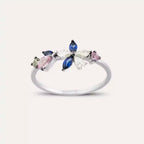 Pixie Multicolor Sapphire and Diamond White Gold Ring