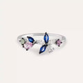Pixie Multicolor Safir ve Pırlanta Taşlı Beyaz Altın Yüzük