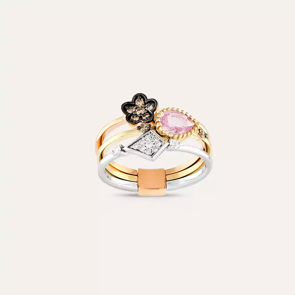 Poem 1.04 CT Diamond and Pink Sapphire Ring