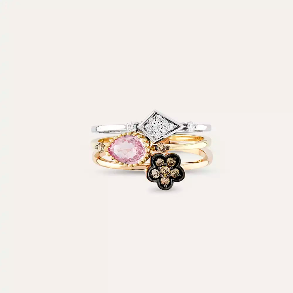 Poem 1.04 CT Diamond and Pink Sapphire Ring