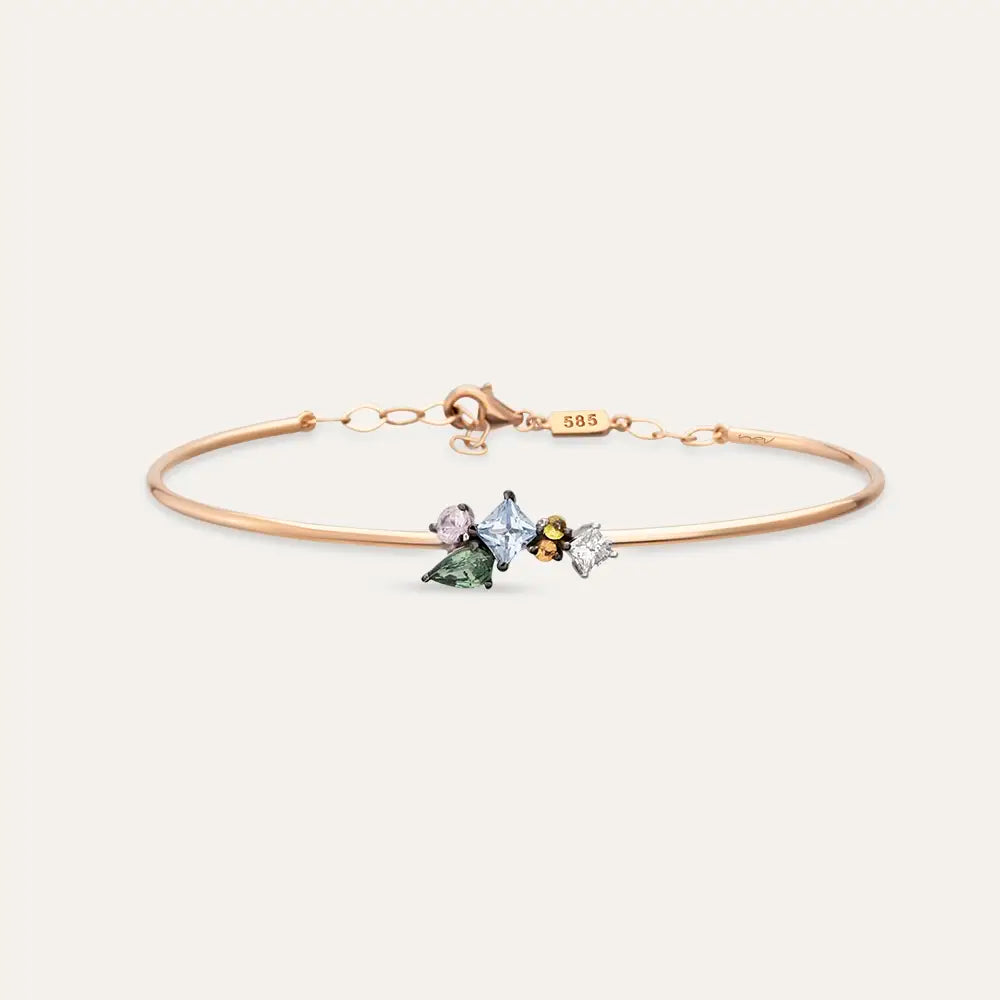 Candy 0.70 CT Multicolor Sapphire and Diamond Rose Gold Bracelet