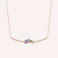 Candy 0.81 CT Multicolor Sapphire and Diamond Yellow Gold Necklace