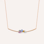 Candy 0.81 CT Multicolor Sapphire and Diamond Yellow Gold Necklace