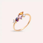 Candy 1.06 CT Multicolor Sapphire and Diamond Rose Gold Ring