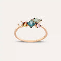 Candy Multi-Color Sapphire and Diamond Rose Gold Ring