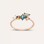 Candy Multi-Color Sapphire and Diamond Rose Gold Ring