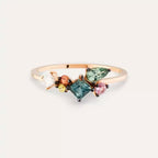 Candy Multi-Color Sapphire and Diamond Rose Gold Ring